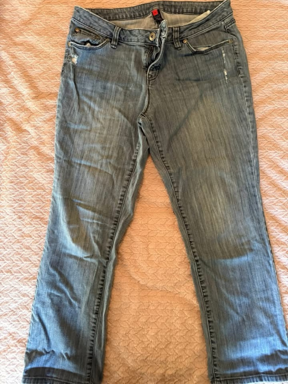 Source Unknown Women's Light Blue Skinny Capris.